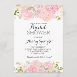 Crema de ducha nupcial Hermosa Invitación Floral,
