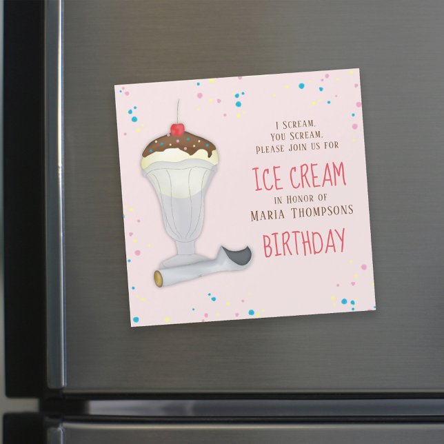 Crema de hielo de cumpleaños moderna Magnet (Subido por el creador)