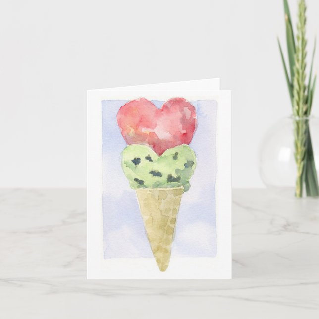 Crema de hielo de San Valentín - Tarjeta de nota (Anverso)