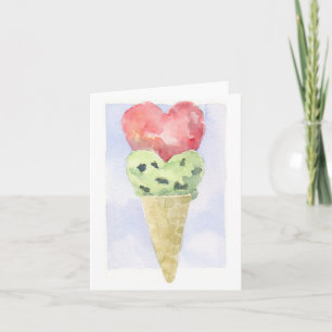 Crema de hielo de San Valentín - Tarjeta de nota