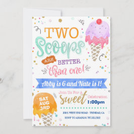 Crema de hielo Dos Escuelas Chica de invitación al