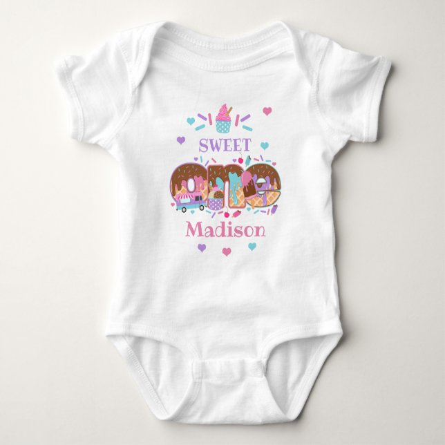 Crema de hielo Primera Camisa de Cumpleaños Dulce  (Anverso)