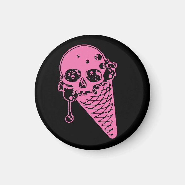 Crema de hielo rosado malvado para el imán (Frente)