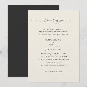 Crema de invitación a la boda de elegancia subesti