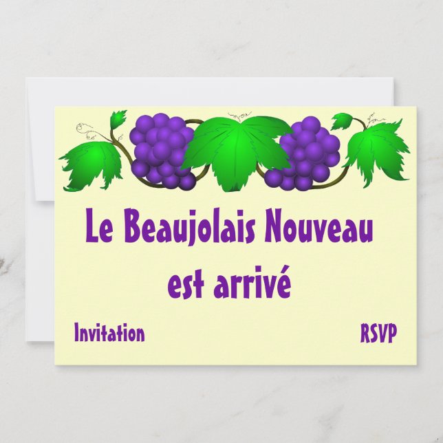 Crema de invitación Beaujolais nouveau (Anverso)