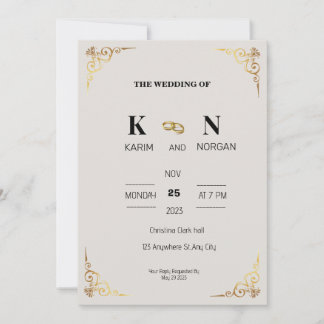 Crema de inVITACIÓN DE BODA SENCILLA
