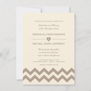 Crema de marfil e invitaciones de color topo de la
