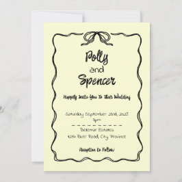 Crema de mariposa de la invitación a la boda del P