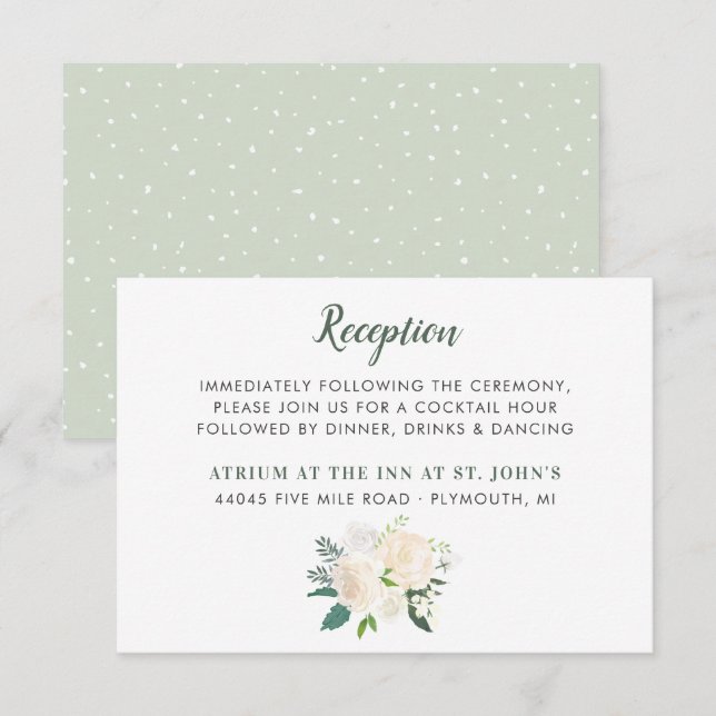 Crema Floral Verdor Bouquet Recepción de Boda (Anverso / Reverso)