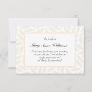 Crema follaje delicado funeral gracias