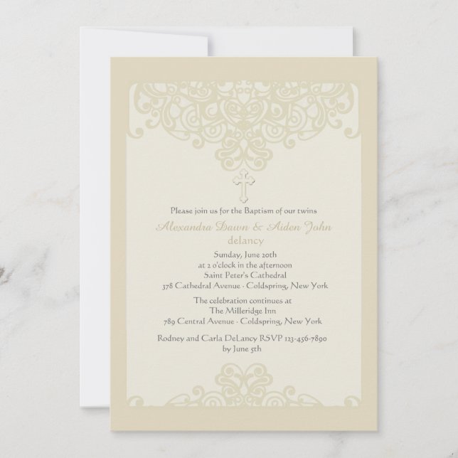 Crema Ornamental Invitación Religiosa (Anverso)