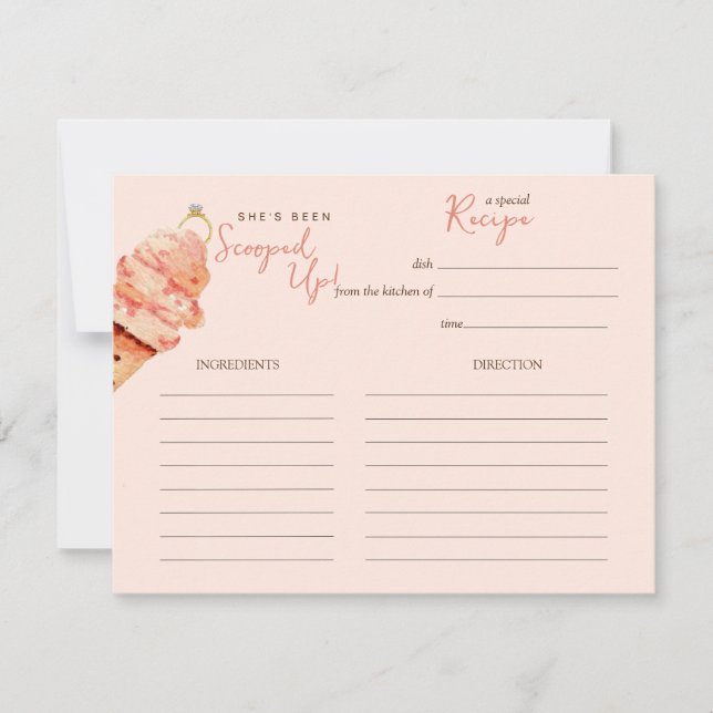 Crema rosa de helado ducha de novia Tarjeta de rec (Anverso)