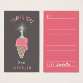 Crema rosa de hielo primer cumpleaños etiqueta de