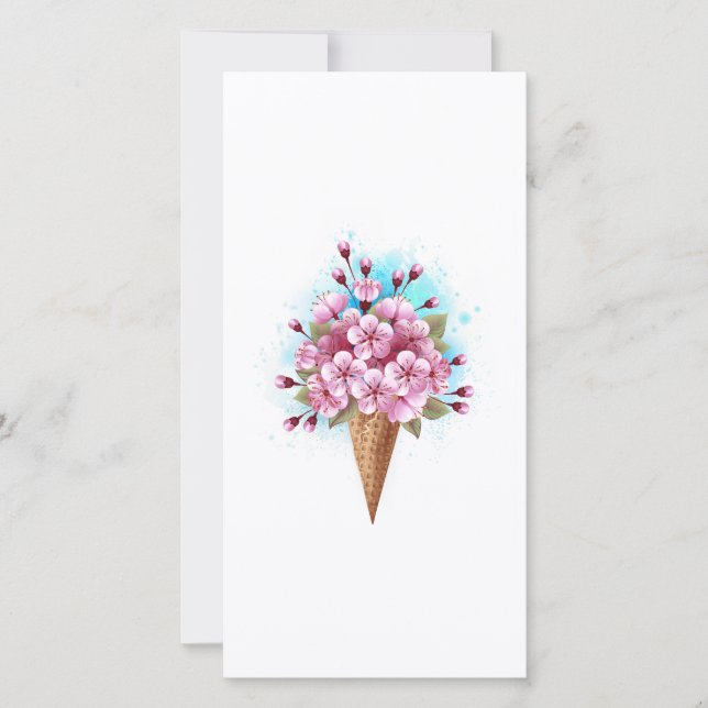 Crema rosa de hielo Sakura Waffle Cone (Anverso)