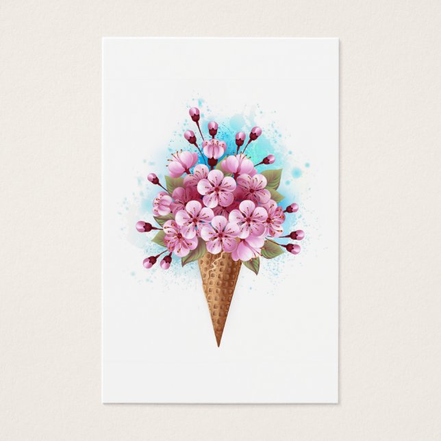 Crema rosa de hielo Sakura Waffle Cone (Anverso)