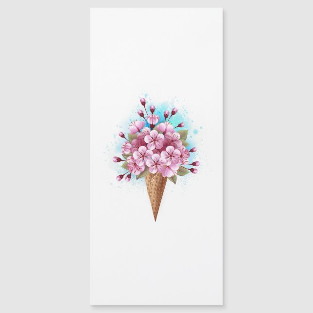 Crema rosa de hielo Sakura Waffle Cone (Anverso)