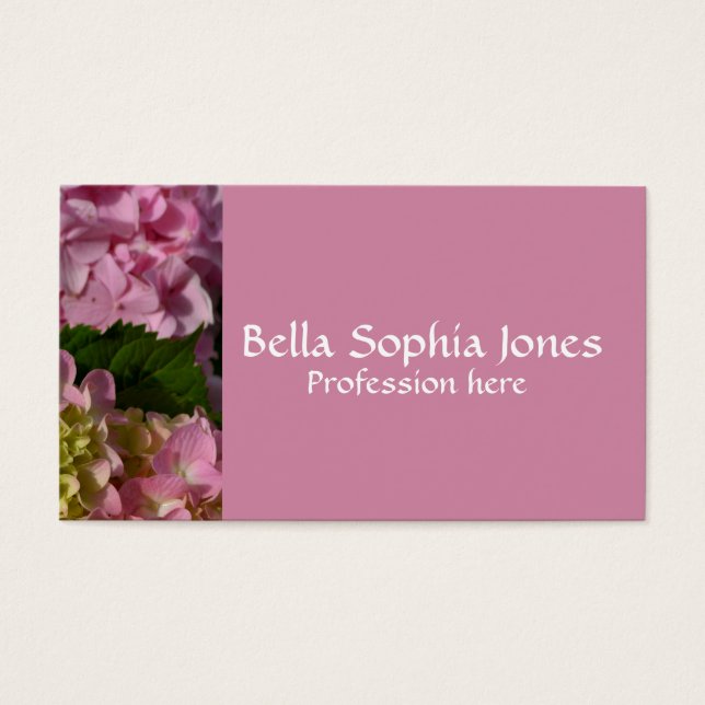 Crema rosa Hydrangeas amarillo rosa verde floral (Frente)