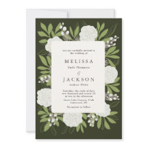 Crema Rosas en invitación a la boda verde