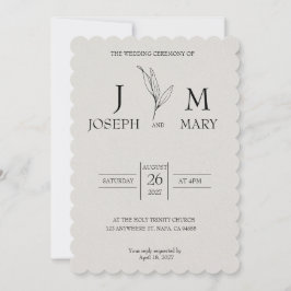 Crema y negro Minimalista elegante invitación a la