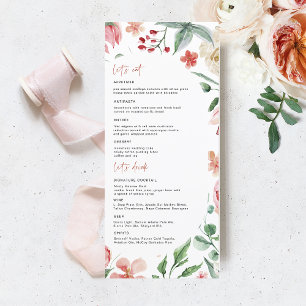 Crème & Rose Menú de Boda de Florales de Primave