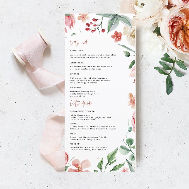 Crème y Rosa | Menú Boda Primavera Florals (Subido por el creador)
