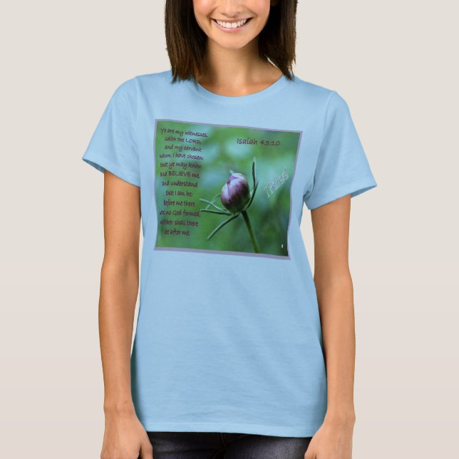¡Creo! Camiseta del 43:10 de Isaías (Anverso)