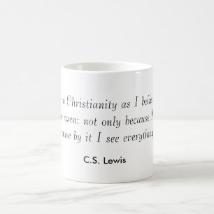 "Creo en cristianismo…" Taza de café de Lewis d