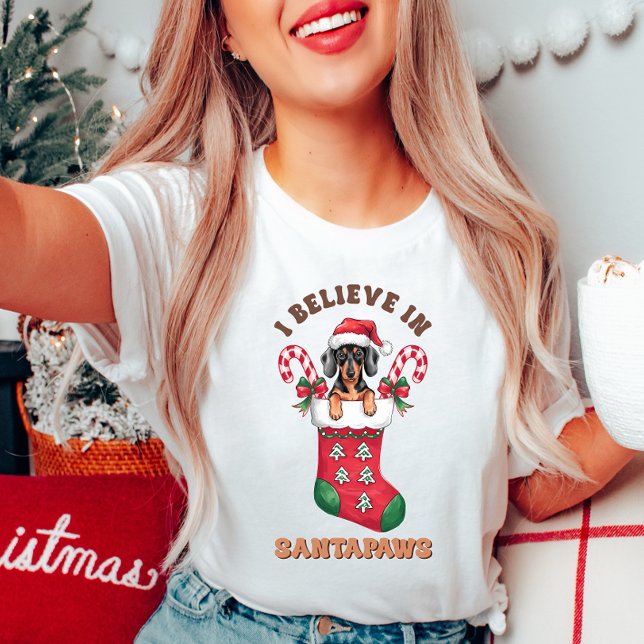 Creo en la camiseta de los Navidades de Santa Paws (Subido por el creador)