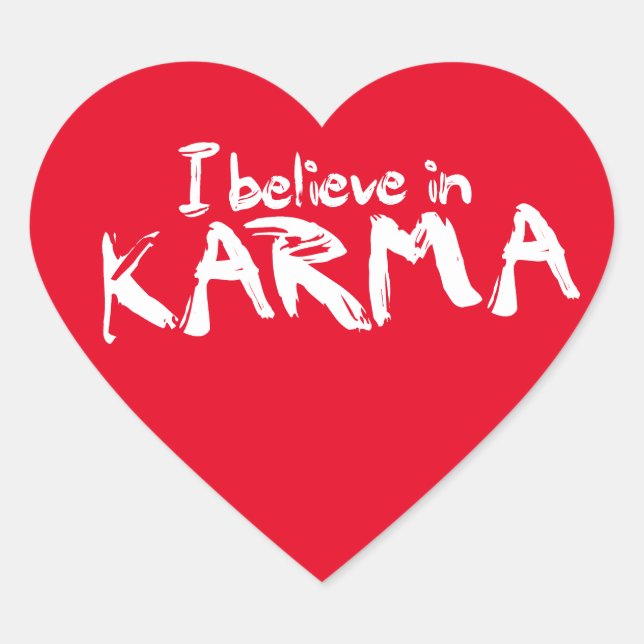 Creo en los Pegatinas del Corazón de Karma (Anverso)