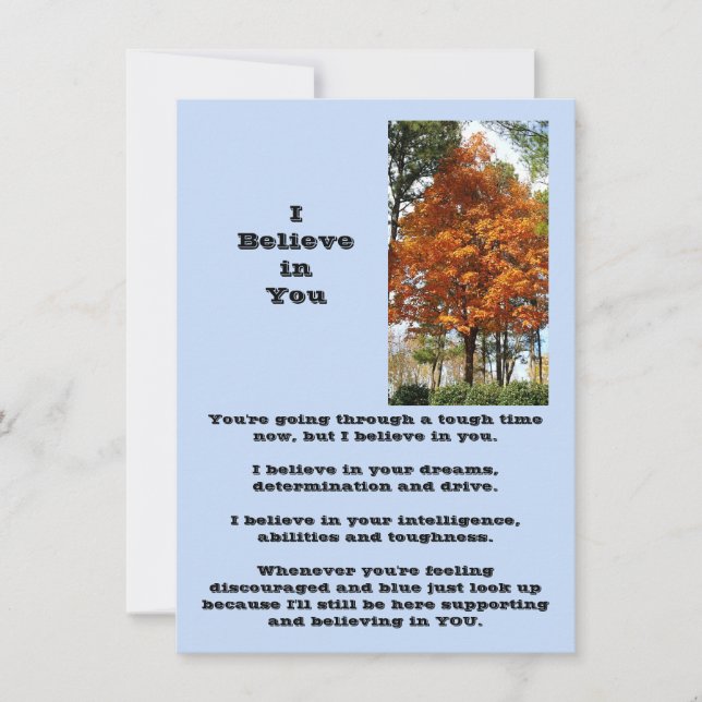 Creo en tu tarjeta de felicitación plana (Anverso)