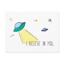 "Creo en usted" la postal (arte por Em Somerville)