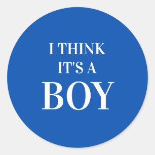 Creo que es un chico   Pegatinas de Baby Shower