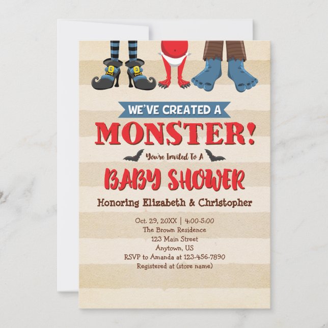 Creó Una Invitación Graciosa De Baby Shower (Anverso)