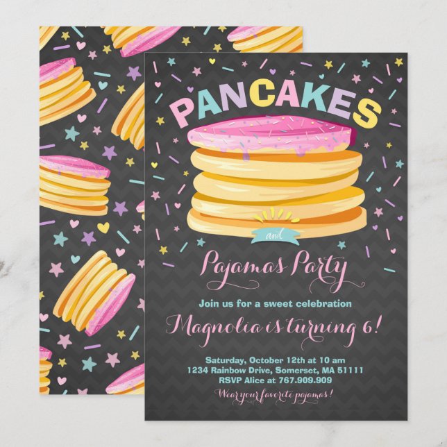 Crepe y el fiesta del PJ de la invitación del (Anverso / Reverso)