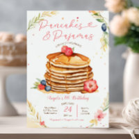 Crepes y Fiesta de pijamas Invitación a cumpleaños