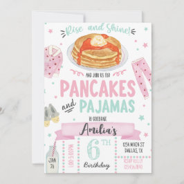 Crepes y pijamas Invitación a la fiesta de cumplea