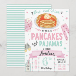 Crepes y pijamas Invitación a la fiesta de cumplea
