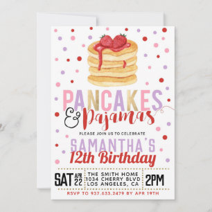 Crepes y pijamas Invitación al cumpleaños