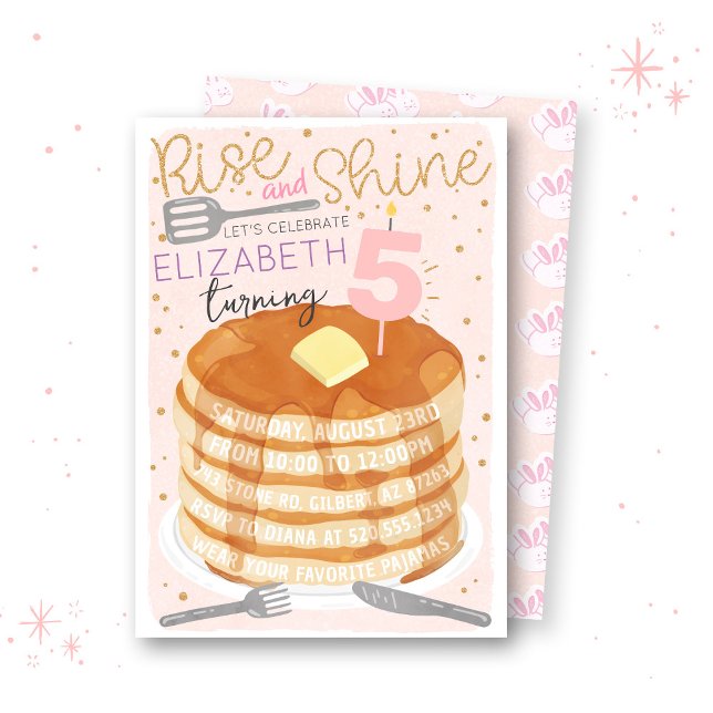 Crepes y pijamas vacías Invitación al cumpleaños (Subido por el creador)