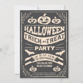 Crepiente truco de Halloween o invitación a fiesta