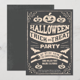 Crepiente truco de Halloween o invitación a fiesta