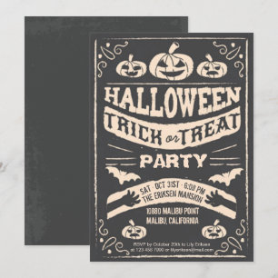 Crepiente truco de Halloween o invitación a fiesta