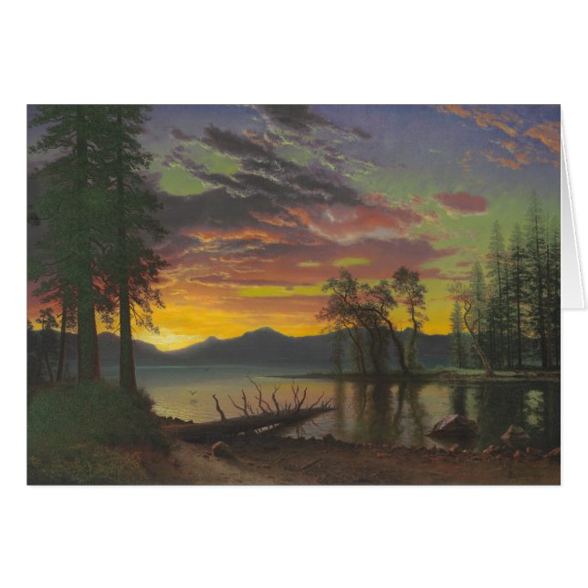 Crepúsculo, Lago Tahoe, c.1870 (aceite sobre lienz (Anverso (Horizontal))