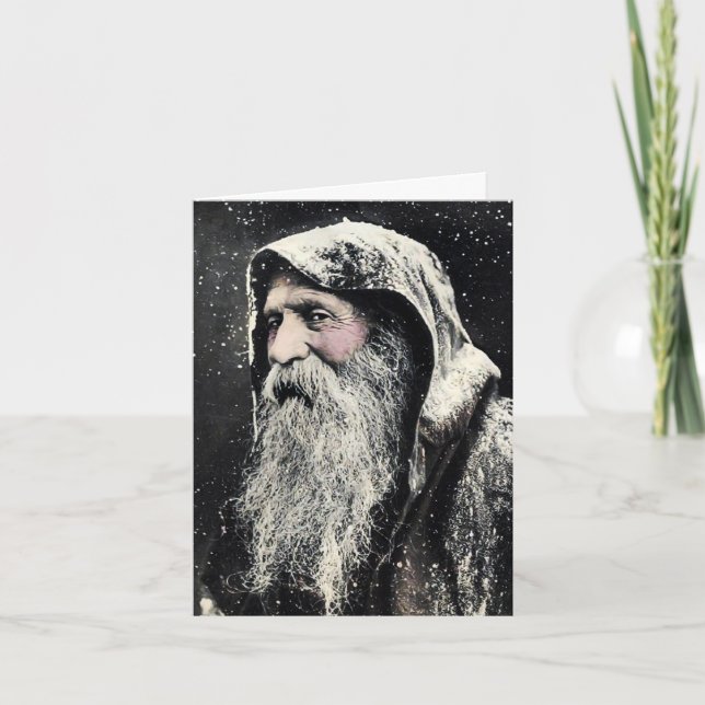 Crepústica tarjeta de Navidades Santa (Anverso)