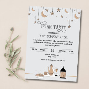 crescent and stars iftar invitación a los empleado