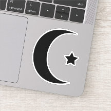 Crescent Moon And Star Vinyl Cut Pegatina