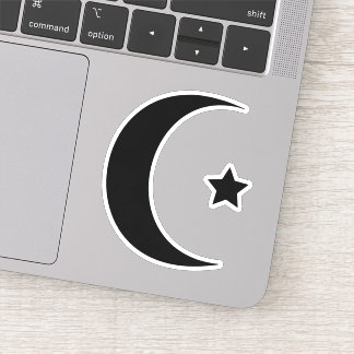 Crescent Moon And Star Vinyl Cut Pegatina