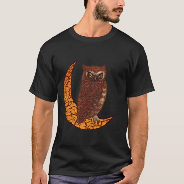Crescent Moon Owl camisetas (Anverso)