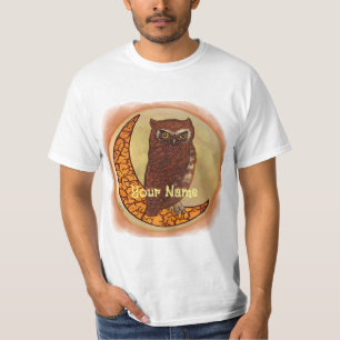 Crescent Moon Owl camisetas