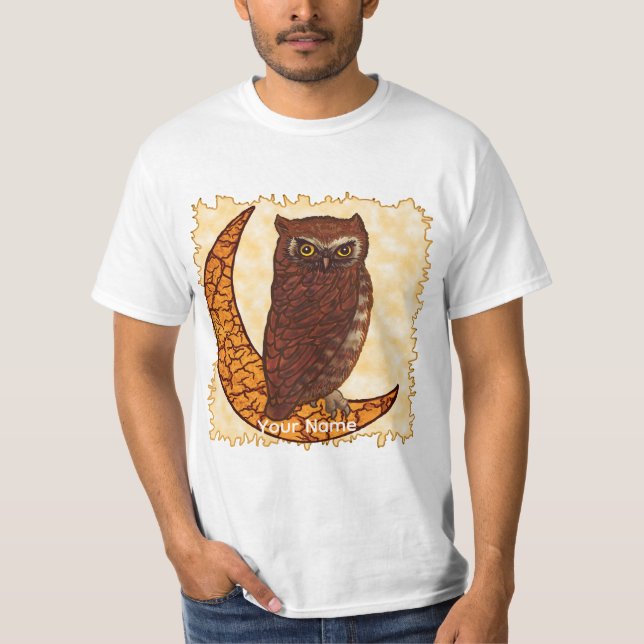 Crescent Moon Owl camisetas (Anverso)